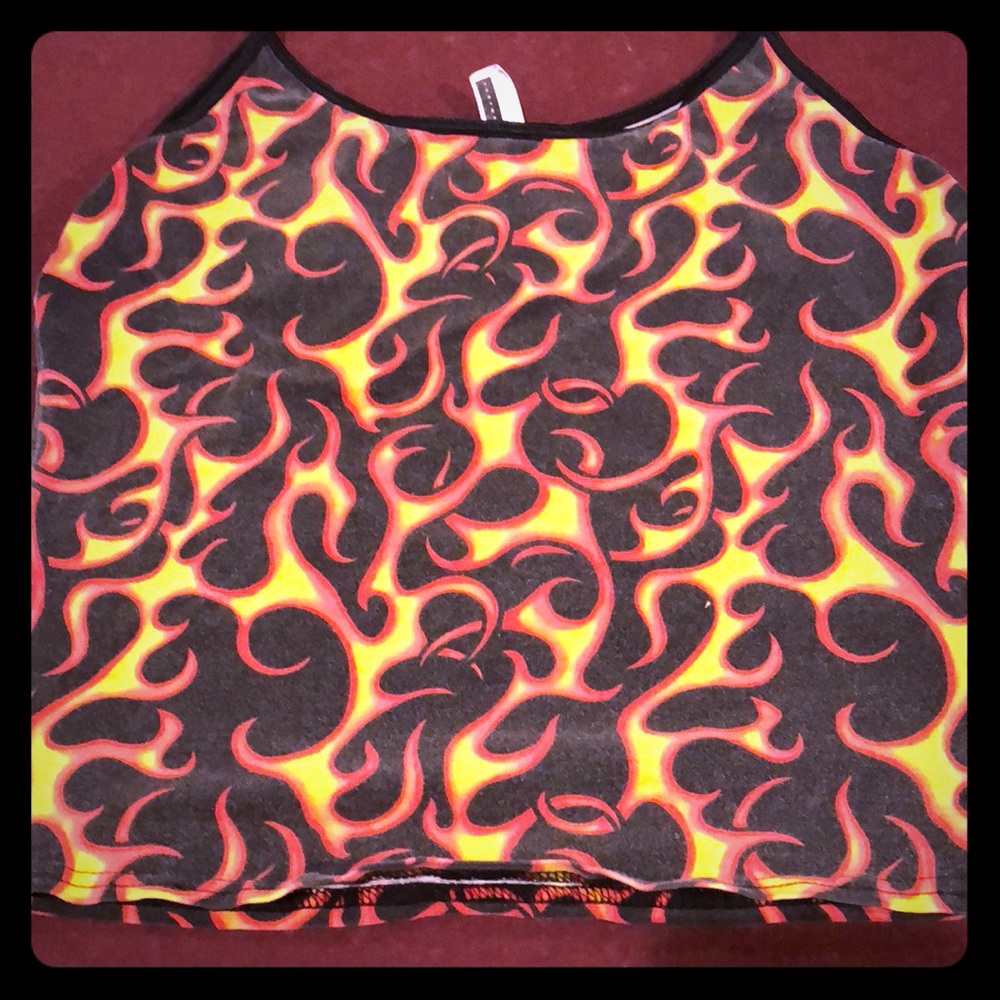 Fire print tank top